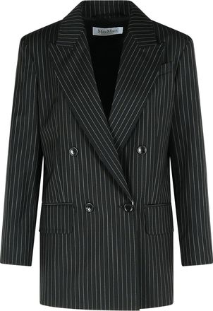 Max Mara Mattia Blazer di lana vergine bianca nera