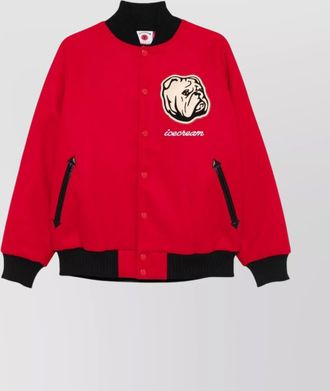 Icecream short jacket with ribbed cuffs and pockets