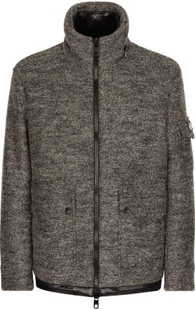 Dolce & Gabbana logo-plaque wool jacket - men - Nylon/Wool/Nylon - 52 - Grey