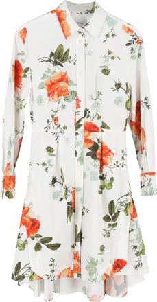 Erdem Erdem Floral-Print Mini Shirt Dress in Multicolor Cotton