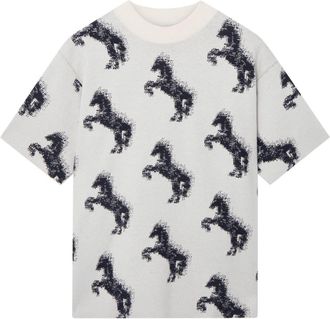 Stella McCartney Pixel Horse wool jumper - women - Viscose/Polyamide - M - White