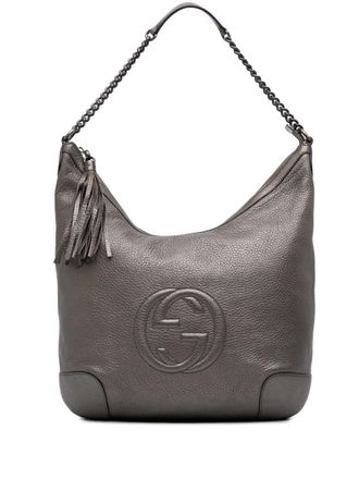 Gucci 2016-2025 Soho metallic leren schoudertas - Zilver