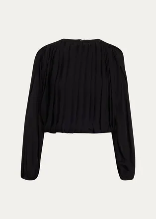 SIMKHAI Frida Pleated Blouse