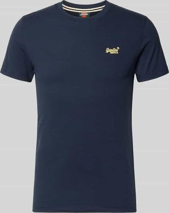 Superdry Regular Fit T-Shirt mit Logo-Stitching in Marine, Gr&ouml;&szlig;e XXXL