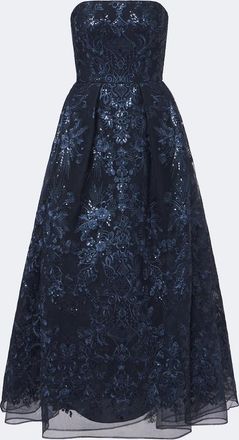 Elie Saab Sequined lace bustier gown
