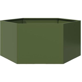 vidaXL Garden Planter Olive Green Hexagon 104x90x45 cm Steel Vidaxl