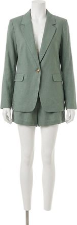 Z Supply Evan Linen Blazer In Everglade