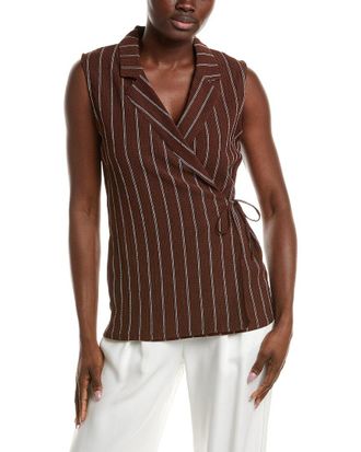 Anne Klein Notched Neck Wrap Top