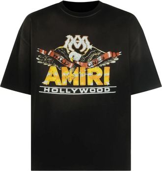 Amiri Eagle Vint HJ GD Skate T-shirt - Heren - T-shirts - Zwart - XL - Tops