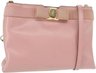 Ferragamo Pre-owned Cross Body Bags, female, Pink, Size: ONE SIZE Pre-owned Leather Cross Body Bag