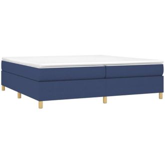 vidaXL Vidaxl - Cama Box Spring Con Colch&oacute;n Tela Azul 200x200 Cm