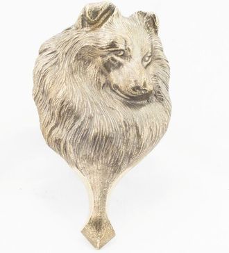 OEM Sheltie - Aldaba De Puerta Con Forma De Cabeza De Perro, Aldaba De Lat&oacute;n, Decoraci&oacute;n De Puerta Retro De Art-dog