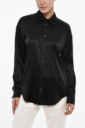 Dsquared2 Blusa In Satin a Tinta Unita con Gioielli sul Retro Dsquared2