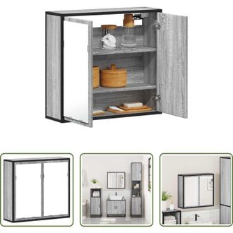 vidaXL Armadietto a specchio - Mobile Specchio da Bagno Grigio Sonoma 65x20x60 cm Multistrato