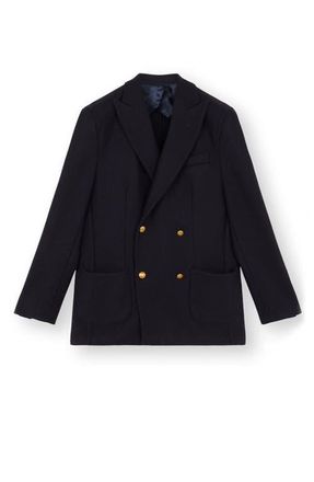 Fortela David Double-Breasted Wool Jacket in Navy Blue at Nordstrom, Size 52 Eu