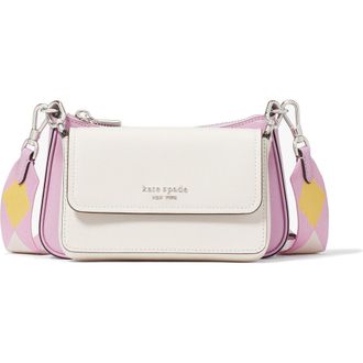 Kate Spade New York morgan double up colorblock saffiano leather crossbody bag in Parchment Multi at Nordstrom