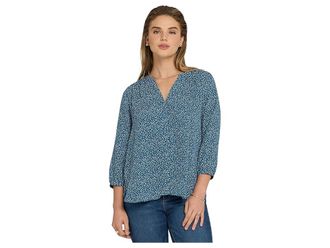 NYDJ Pintuck Blouse Womens Clothing Dune Ditsy : XL (US 16-18), Polyester