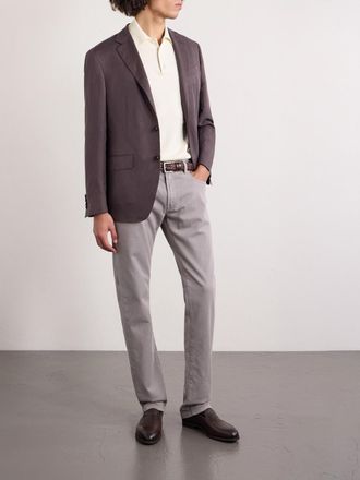 Canali Cotton and Silk-Blend Polo Shirt