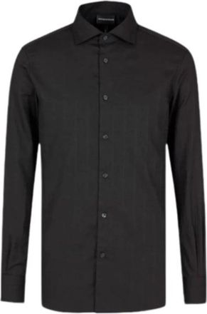 Emporio Armani Stijlvolle Blauwe Casual Overhemden voor Mannen - Heren - Casual Overhemden - Blauw - S - Overhemden