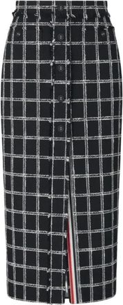 Thom Browne Falda de Tweed con Cuadros de Perro - Skirts - Mujer - Negro - S