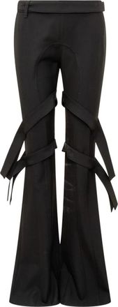 AMBUSH Dubbele Taille Broek - Dames - Wijde Broeken - Zwart - S - Broeken