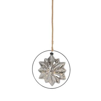 ECD Germany Estrella de navidad &oslash;18cm con 40 luces led blanco c&aacute;lido para colgar