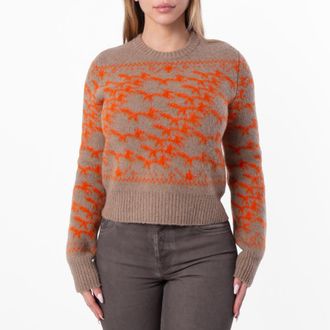 Burberry Cropped Fox Jacquard Wool Sweater, Size XX-Small