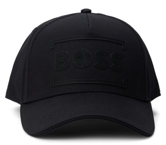 HUGO BOSS Mens Visor Cap Black Cotton Hat