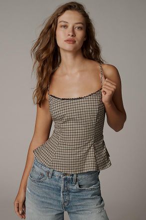 Reformation Genevieve Strappy Peplum Top