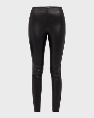 Joseph High-Rise Stretch Leather Leggings