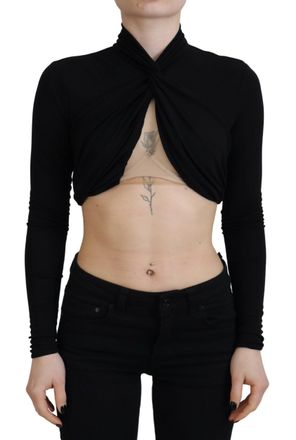 Dsquared2 Dsquared&sup2; Cut Out Viscose Cropped Long Sleeves Womens Top (Pre-Owned)