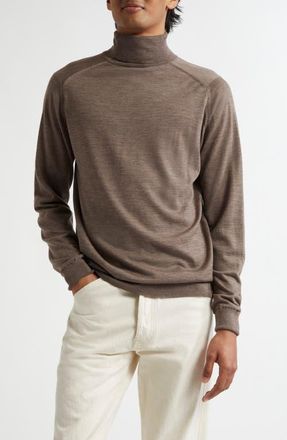 John Smedley Richard Turtleneck Merino Wool Sweater in Mushroom at Nordstrom, Size Xx-Large