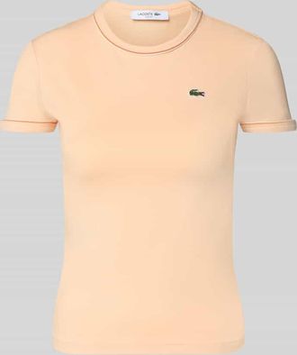 Lacoste Slim Fit T-Shirt aus Baumwoll-Mix in Apricot, Gr&ouml;&szlig;e 34