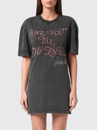 Philipp Plein Cotton Crew Neck T-Shirt with Slogan