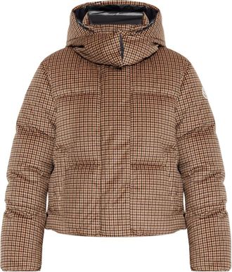 Moncler Quierzy gewatteerd jack met pied-de-poule print - Bruin