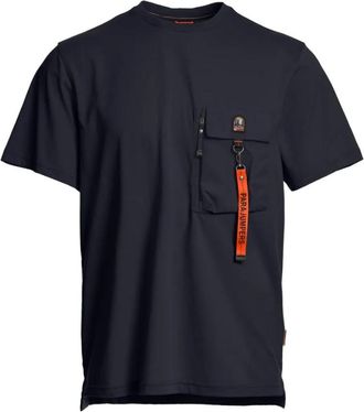 Parajumpers Navy Blue Crewneck Logo T-Shirt