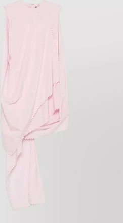 Jacquemus short dress asymmetric hem zigzag trim