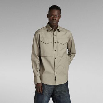 G-Star Mens G-Star RAW Cargo Regular Shirt - Beige Cotton - Size Medium