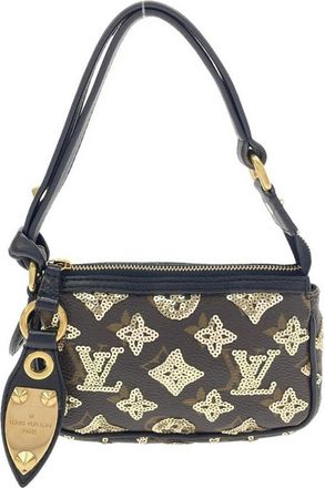 Louis Vuitton Gold Coated Canvas Spandex Pochette Pouch (Pre-Owned)