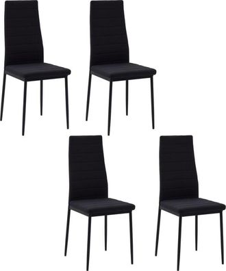 HOMCOM Pack de 4 sillas de comedor tapizadas en lino sillas de cocina modernas con respaldo alto y patas de metal carga 120 kg para salón 41x50x97 cm blanco