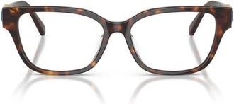 Swarovski 54mm Crystal Embellished Pillow Optical Glasses in Havana /Demo Lens at Nordstrom