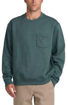 Rvca Dayshift Pocket Crewneck Sweatshirt in Balsam Green at Nordstrom, Size Xx-Large