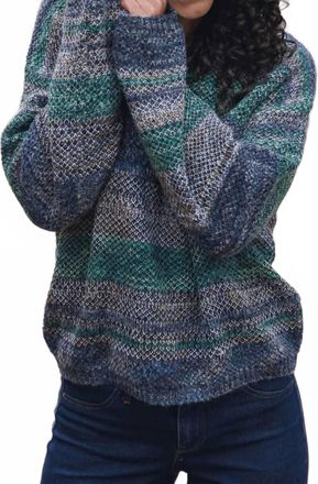 Papillon Space Dye Sweater In Green Multi