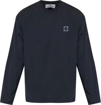 Stone Island Compass Long Sleeve T-Shirt - Heren - Tops - Blauw - Maat: L Katoen