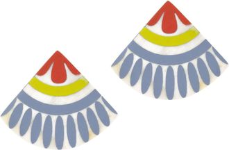 Sunshine Tienda Womens Reyna Tile Earrings In Red, Lime, Purple