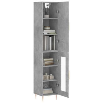 Berkfield Home Highboard Concrete Grey 34.5x34x180 cm Engineered Wood