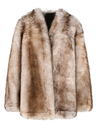 Salvatore Santoro V-Neck Sheepskin Fur Vest - Brown