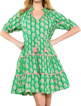 THML Clothing Lucas Mini Dress In Green