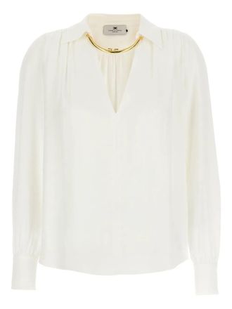 Elisabetta Franchi Blouse In Georgette Stof Met Juweel Detail