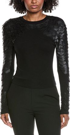 Gracia Scale Patched Long Sleeve Top